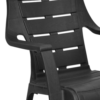 Nilkamal Sunday Plastic Arm Chair (Iron Black)