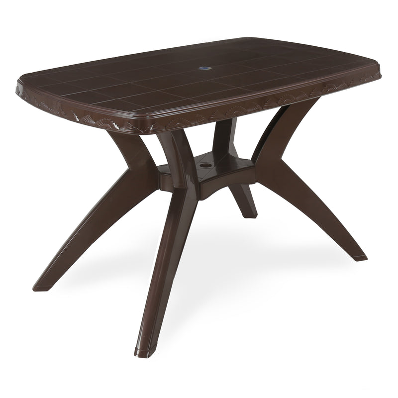 Nilkamal Shahenshah Kross legged Table Weather Brown Nilkamal