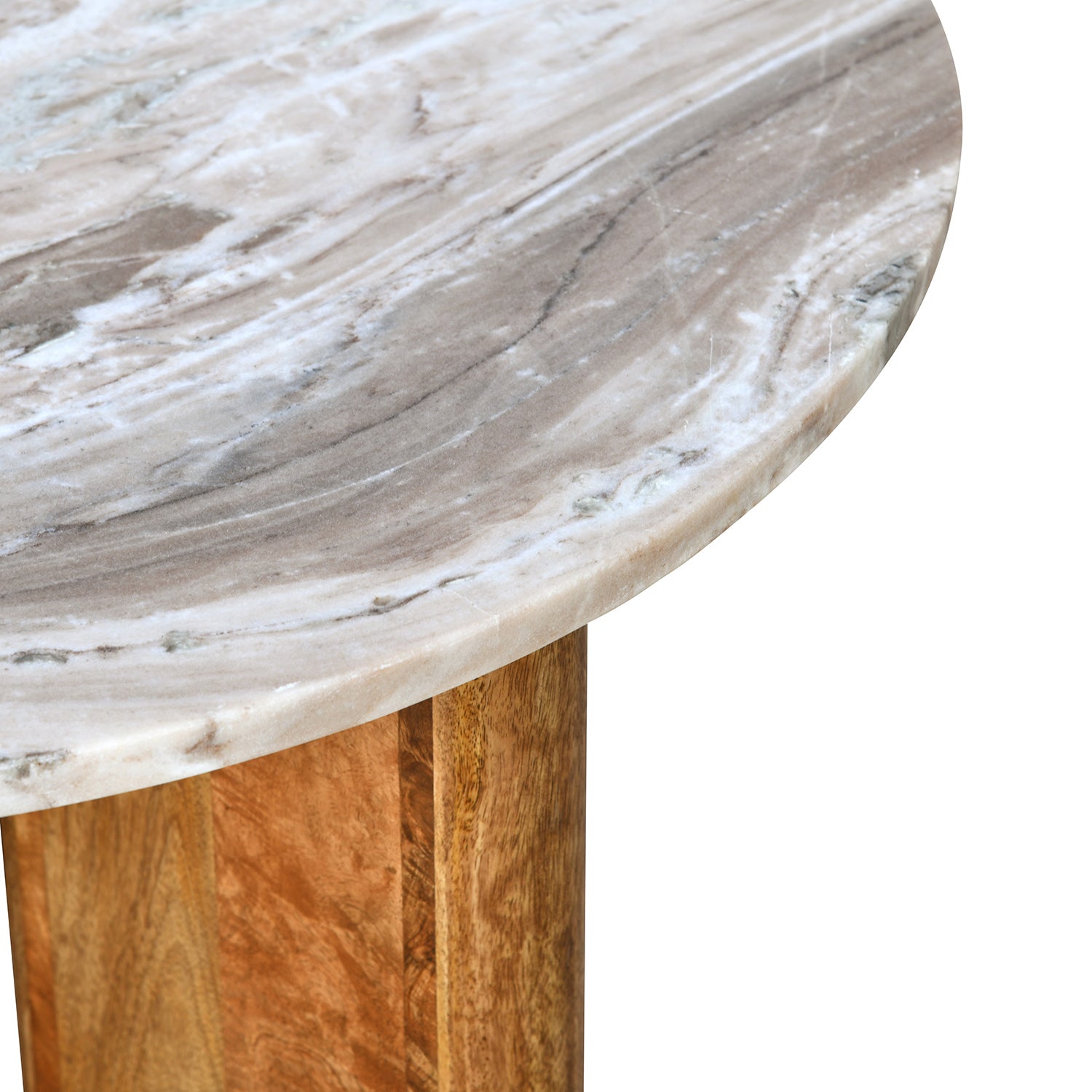 Nilkamal Taurus Marble Top Handicraft Coffee Table (Natural Honey)