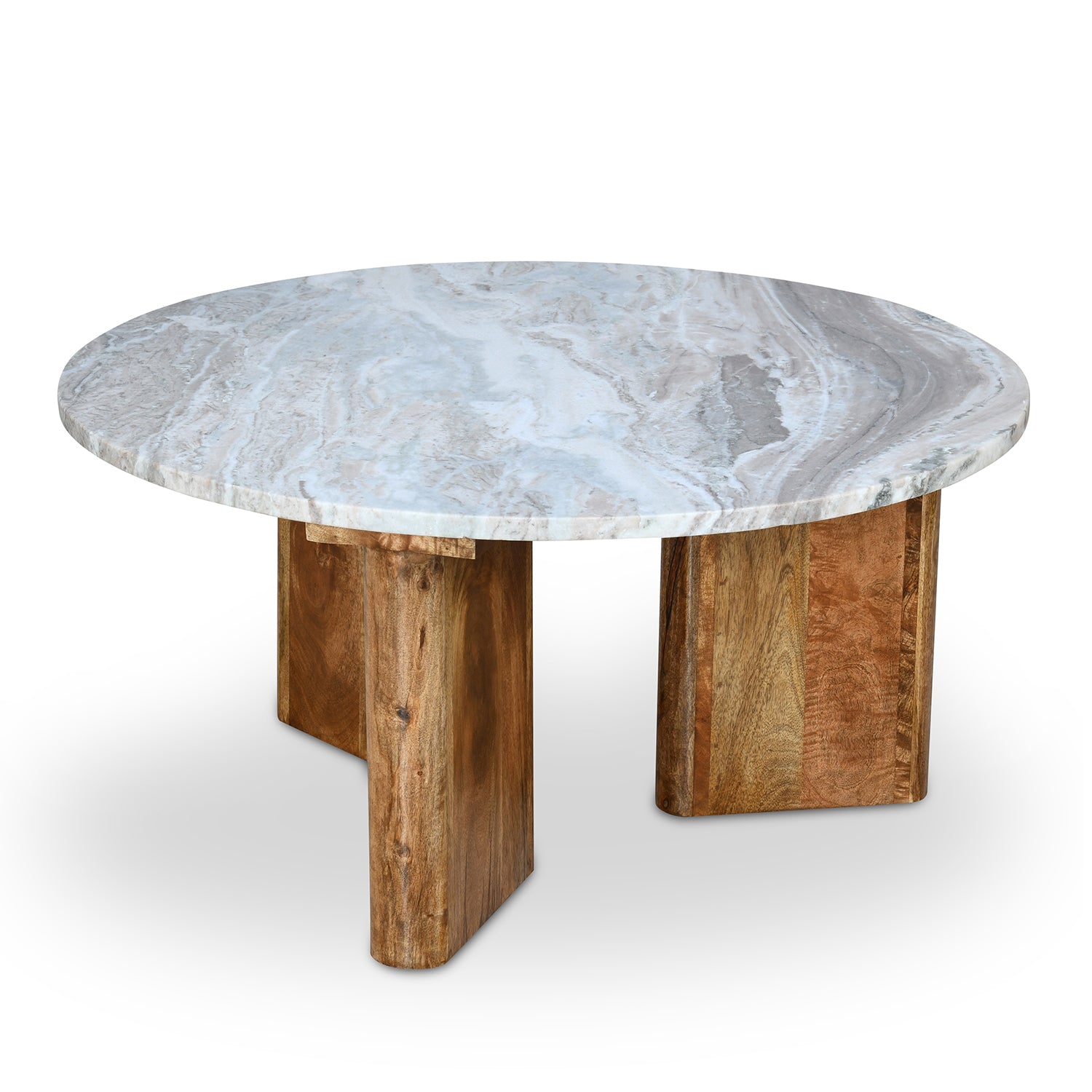 Nilkamal Taurus Marble Top Handicraft Coffee Table (Natural Honey)
