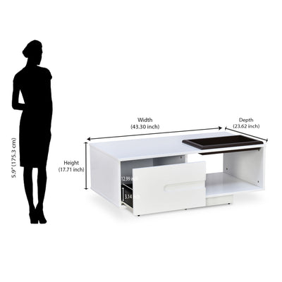 Nilkamal Trevi Engineered Wood Center Table (White)