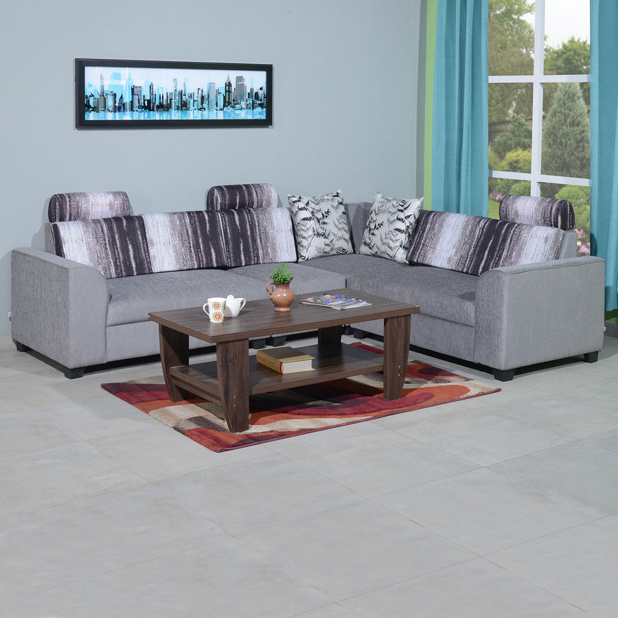Nilkamal Tripoli Fabric Corner Sofa (Grey)