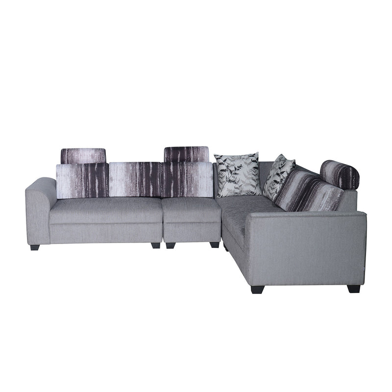 Nilkamal Tripoli Fabric Corner Sofa Grey Nilkamal Furniture