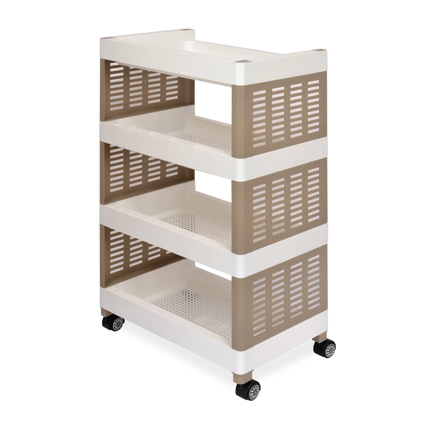 Nilkamal Trolley 25 (Milky White / Taupe Plaza)