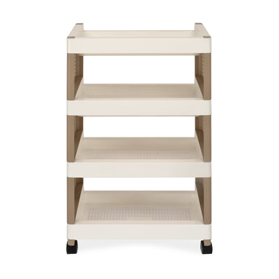 Nilkamal Trolley 25 (Milky White / Taupe Plaza)