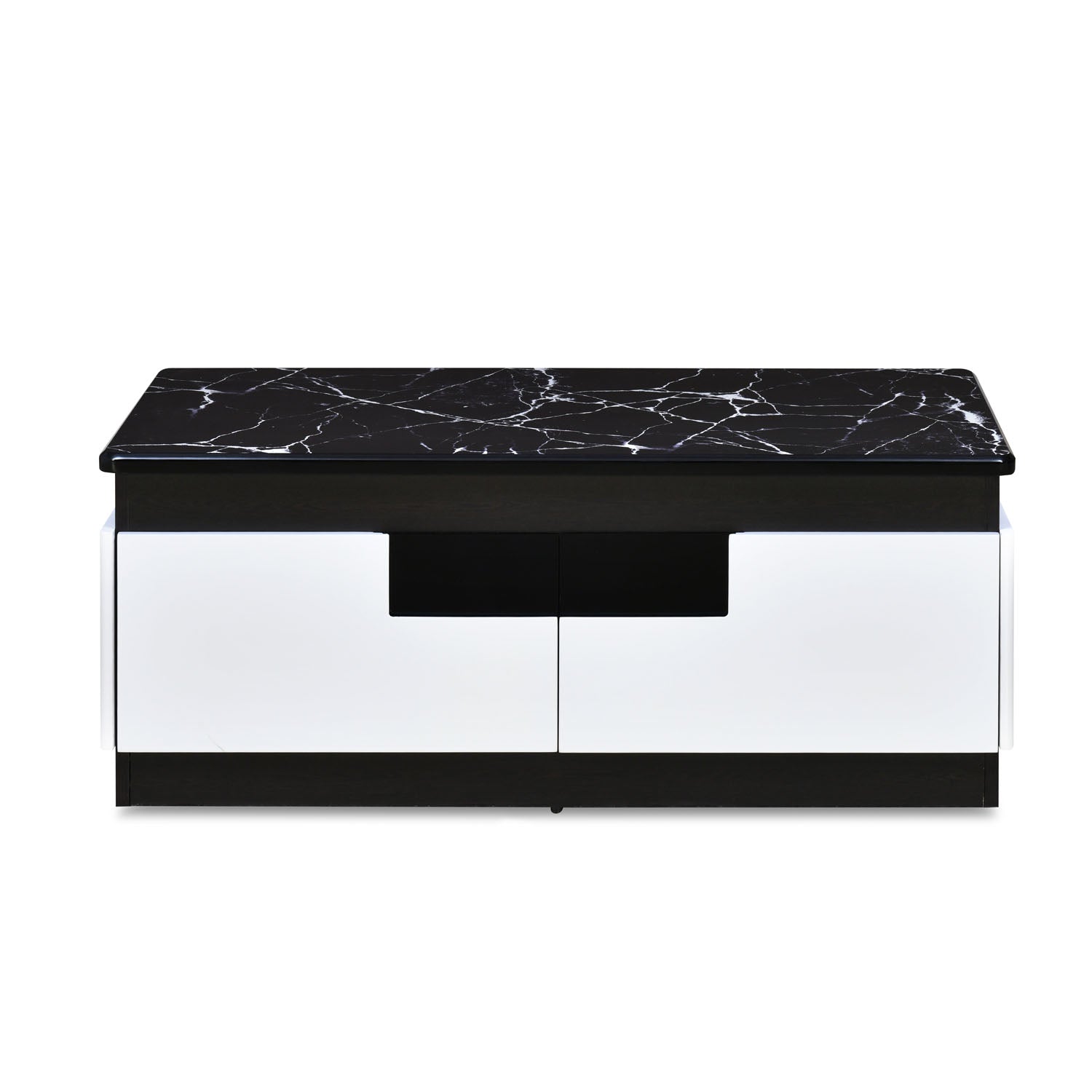 Nilkamal Vegas Marble Pattern Top Center Table (Black / White)