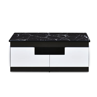 Nilkamal Vegas Marble Pattern Top Center Table (Black / White)