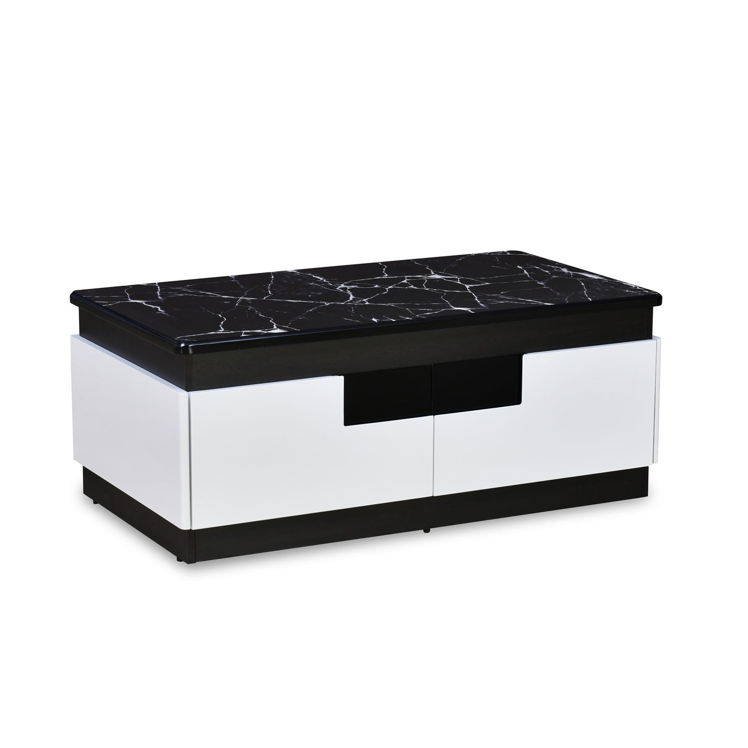 Nilkamal Vegas Marble Pattern Top Center Table (Black / White)