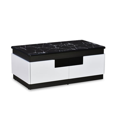 Nilkamal Vegas Marble Pattern Top Center Table (Black / White)