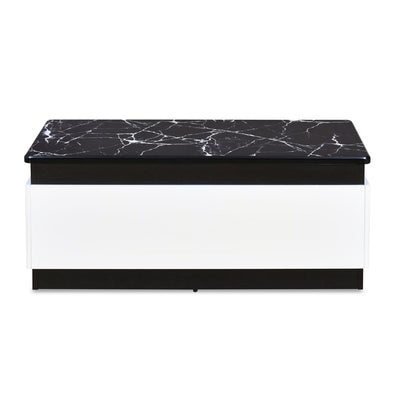 Nilkamal Vegas Marble Pattern Top Center Table (Black / White)