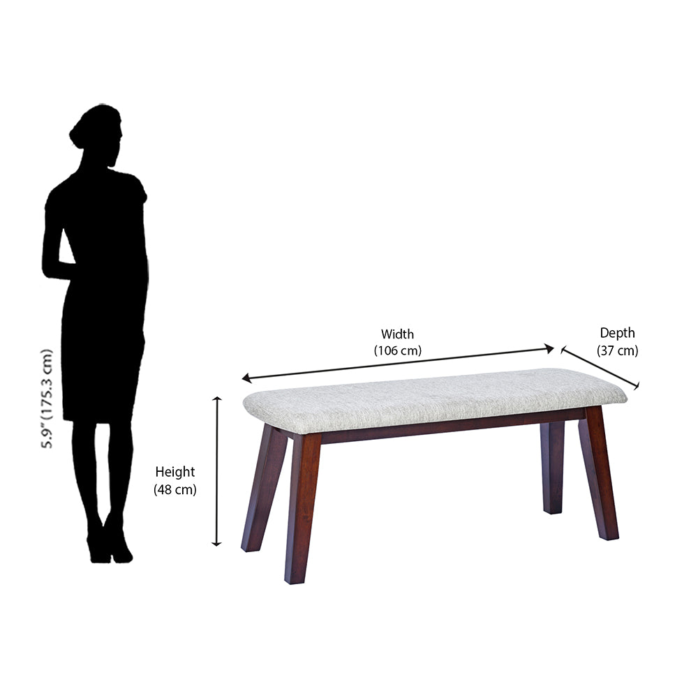 Nilkamal Venus Multi Use Medium Sitting Bench for Living Room | Dining Room (Milan Walnut)