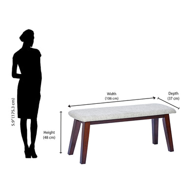Nilkamal Venus Multi Use Medium Sitting Bench for Living Room | Dining Room (Milan Walnut)