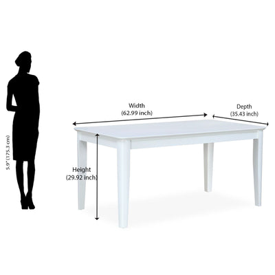 Nilkamal Vera Solid Wood 6 Seater Dining Set (White)