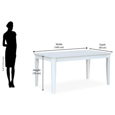 Nilkamal Vera Solid Wood 6 Seater Dining Set with Bench (White)