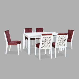 Nilkamal Vera Solid Wood 6 Seater Dining Set (White)