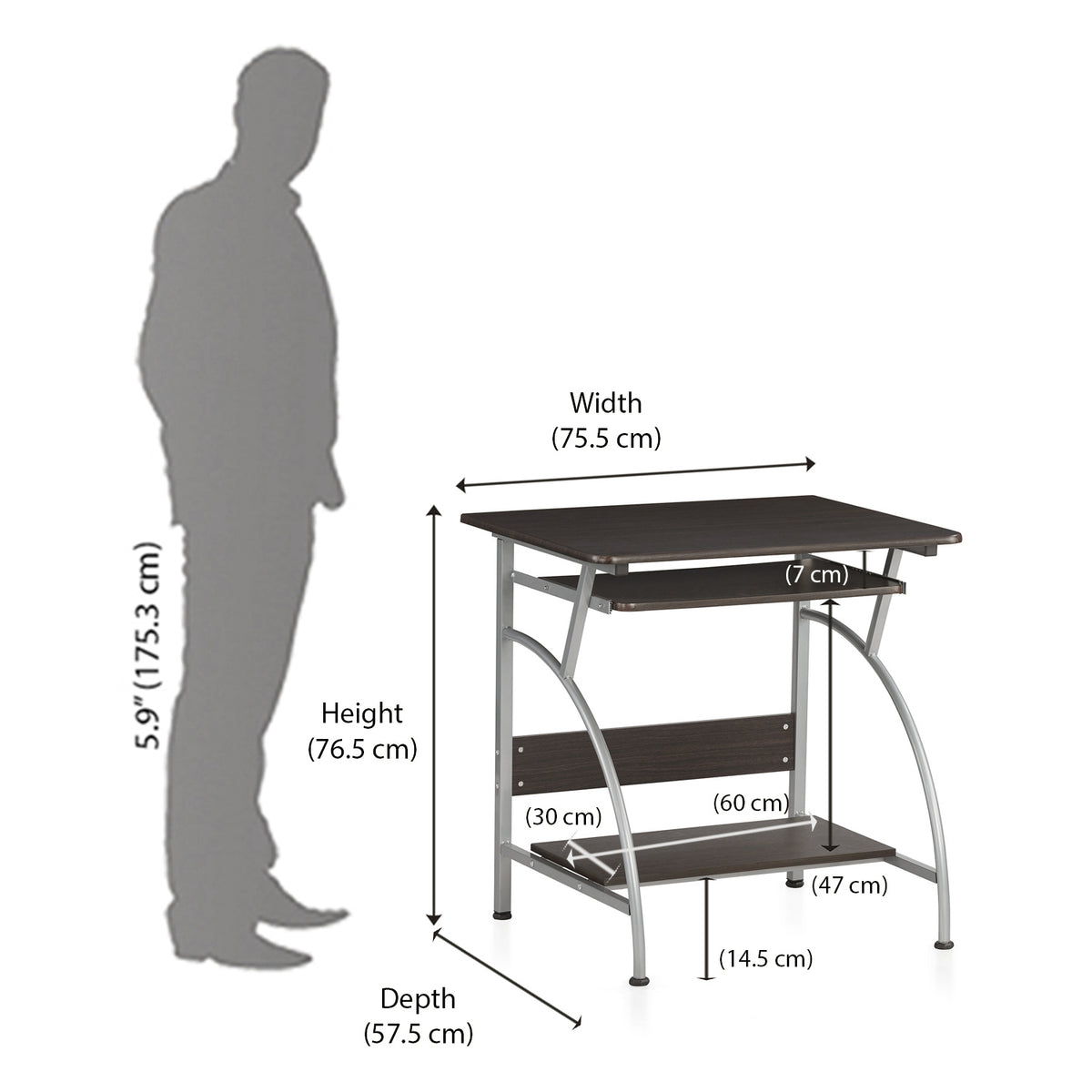 Nilkamal Alpha Computer Table (Black/Walnut) at Sandra Raines blog