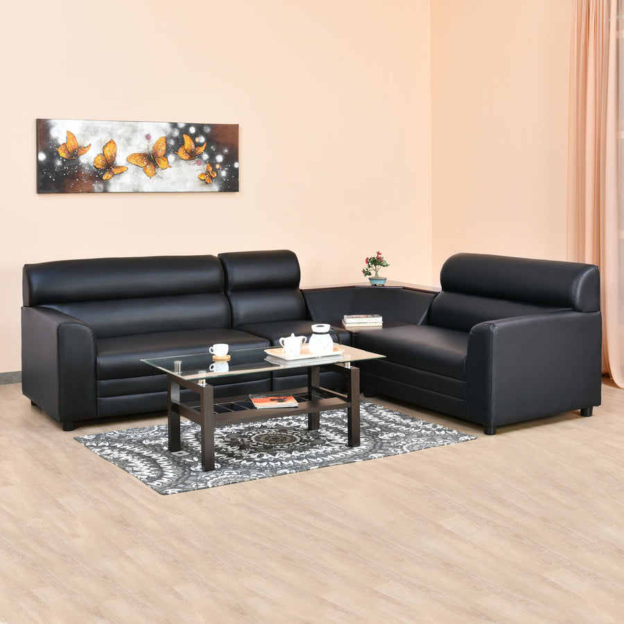 Nilkamal Victor Corner Sofa (Black)