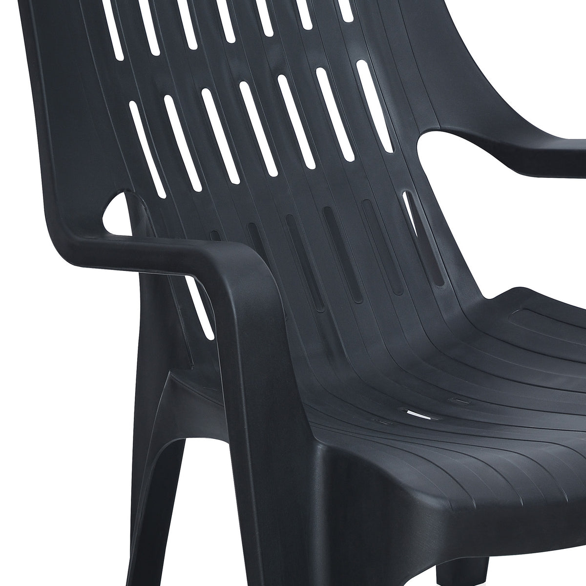 Nilkamal Weekender Plastic Arm Chair (Iron Black) Nilkamal Furniture