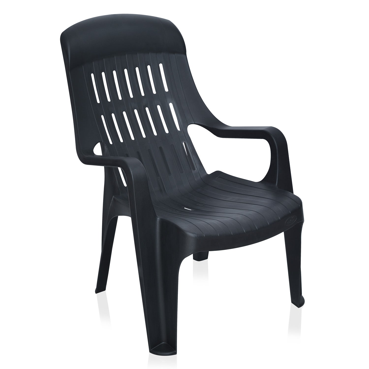 Nilkamal Weekender Plastic Arm Chair (Iron Black)