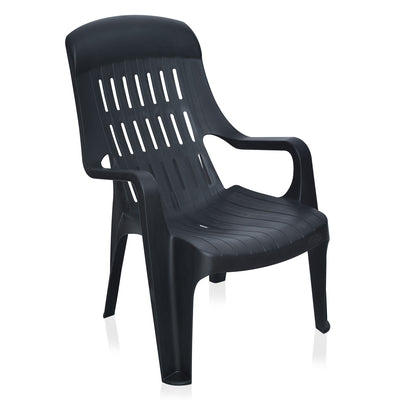 Nilkamal Weekender Plastic Arm Chair (Iron Black)