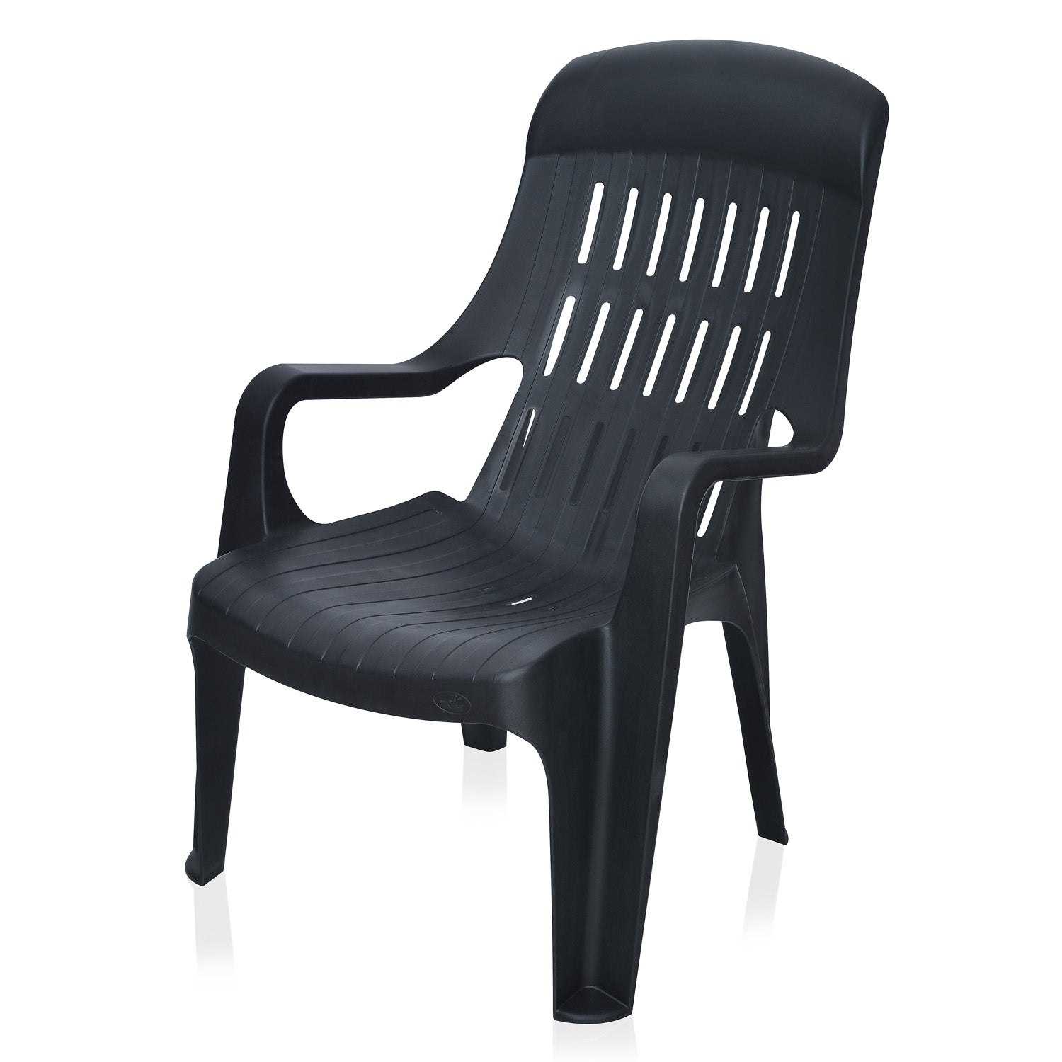 Nilkamal Weekender Plastic Arm Chair (Iron Black)