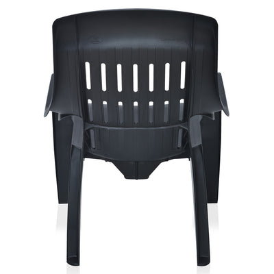 Nilkamal Weekender Plastic Arm Chair (Iron Black)