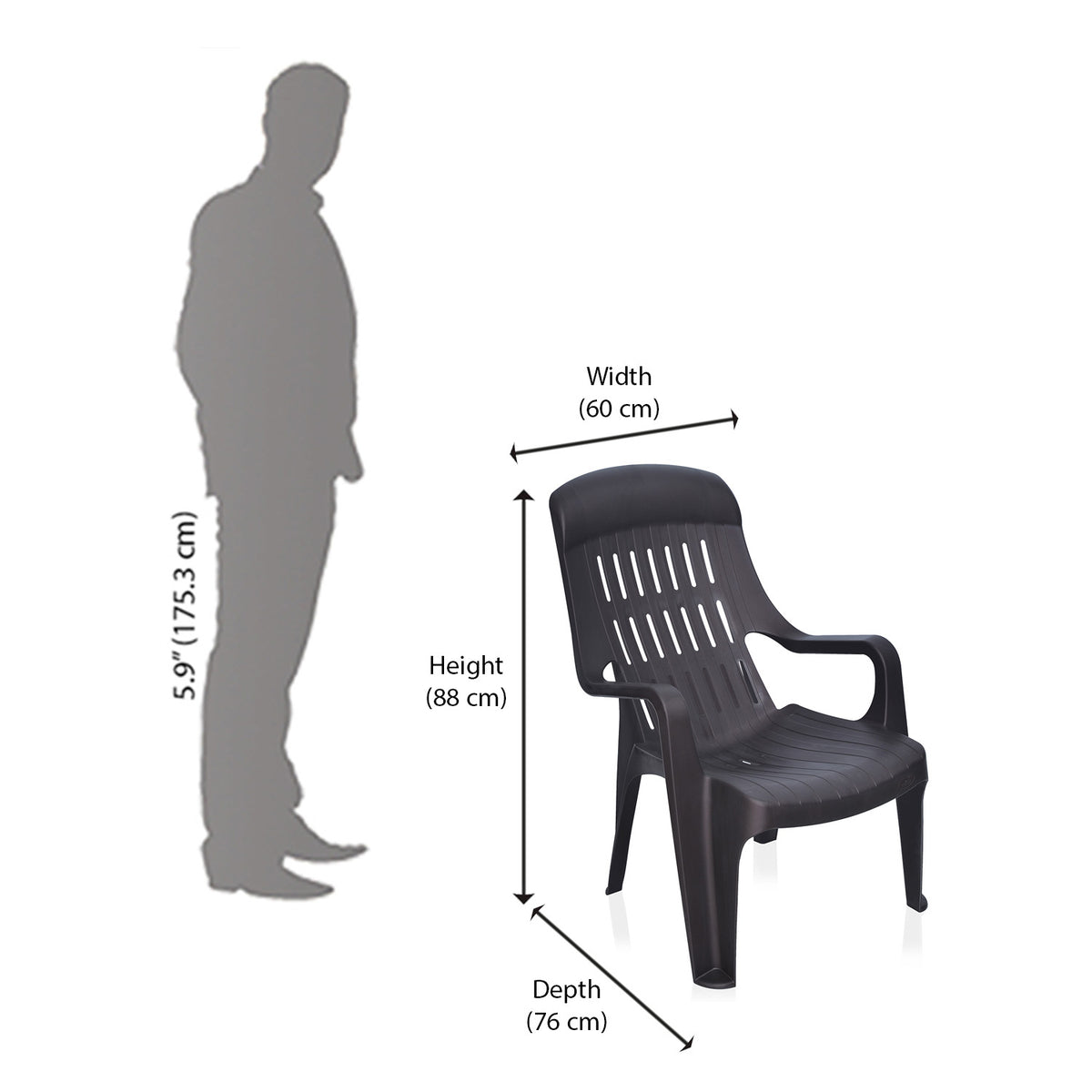 Nilkamal Weekender Plastic Arm Chair (Weathered Brown) Nilkamal Furniture