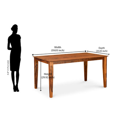 Nilkamal Wonder Solid Wood 6 Seater Dining Set with Bench (Honey)