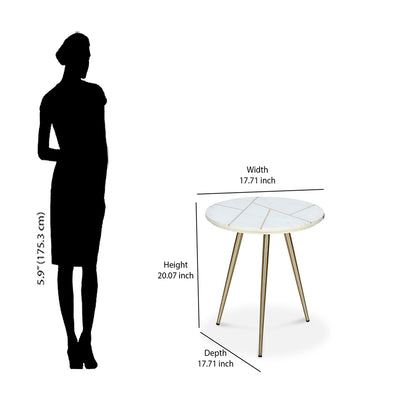 Nilkamal Nysa Marble Side Table (White)