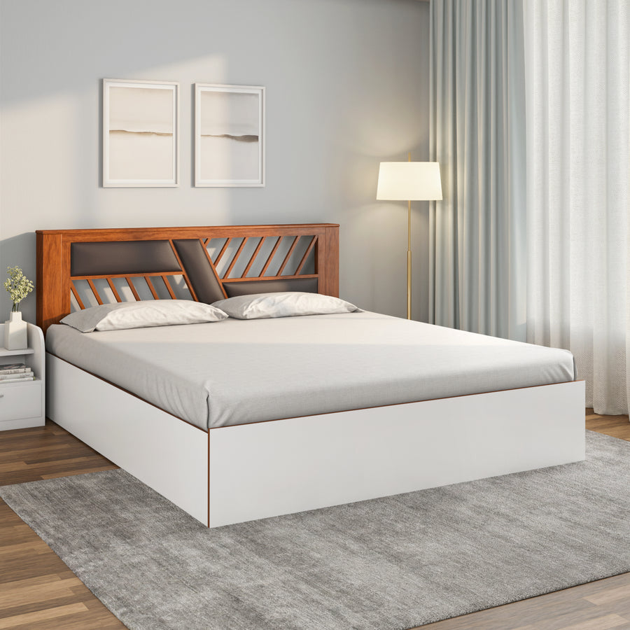 Nilkamal Zion Max Bed With Box Storage (White)
