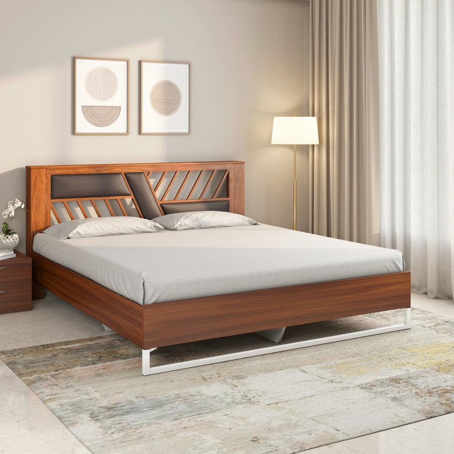 Nilkamal Zion Meta Bed  (Walnut)