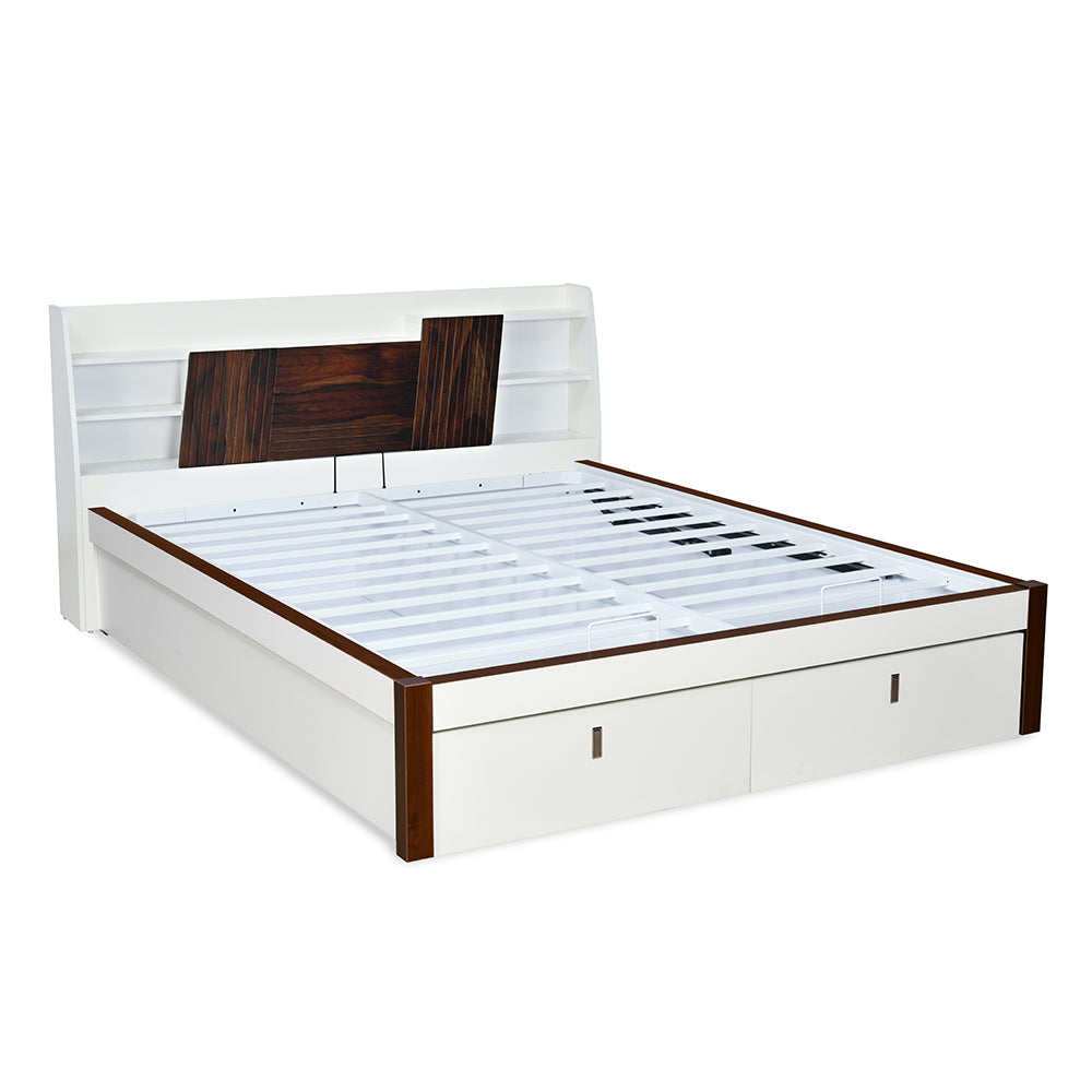 Nilkamal Slew Premier  Bed With Hydraulic Storage (White)