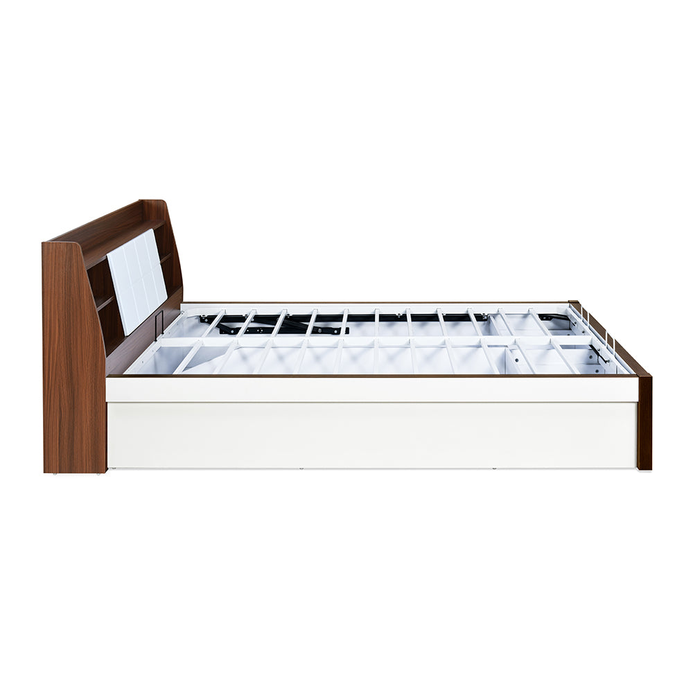 Nilkamal Ornate Premier Bed With Full Hydraulic Storage (White)