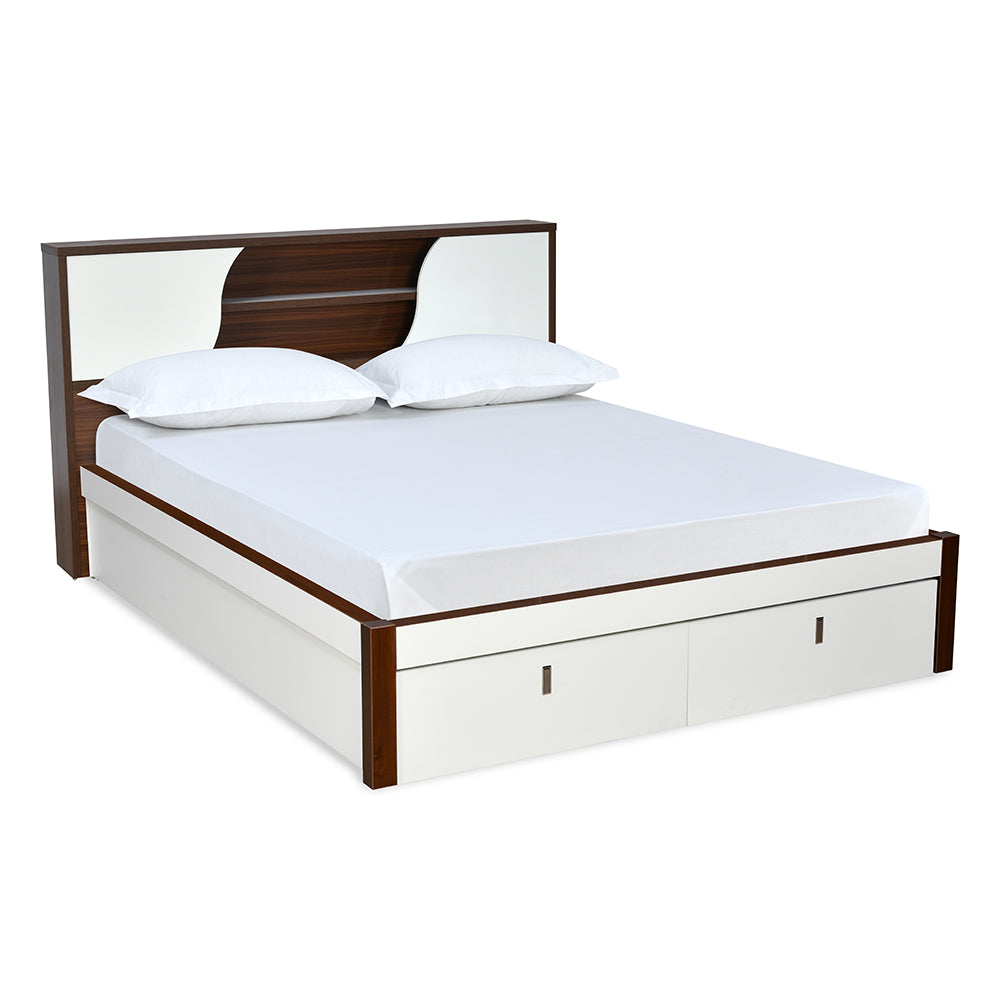 Nilkamal Malcom Premier  Bed with Full Hydraulic Storage (White)