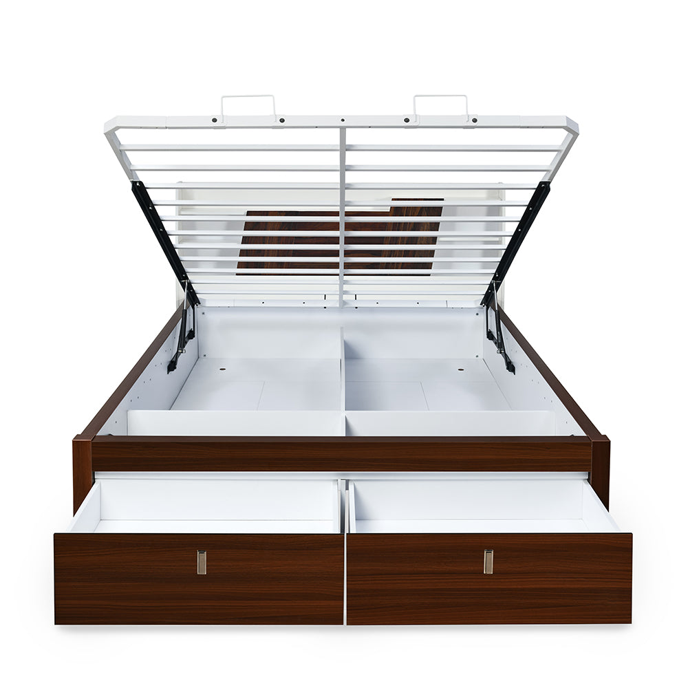 Nilkamal Slew Premier  Bed With Full Hydraulic Storage (Walnut)