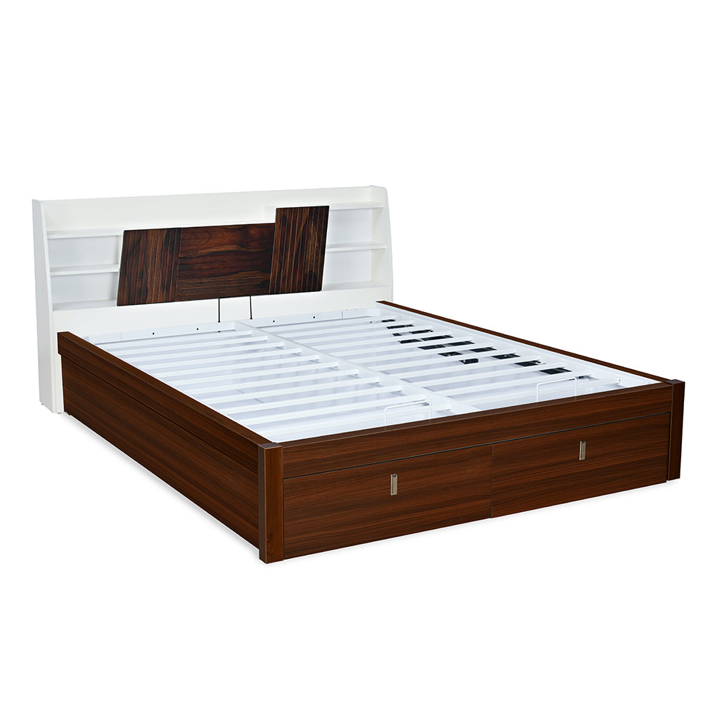 Nilkamal Slew Premier  Bed With Full Hydraulic Storage (Walnut)
