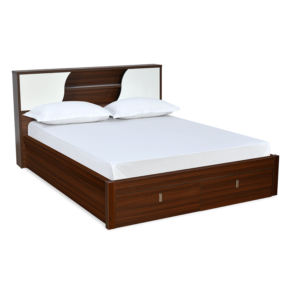 Nilkamal Malcom Premier  Bed With Hydraulic Storage (Walnut)