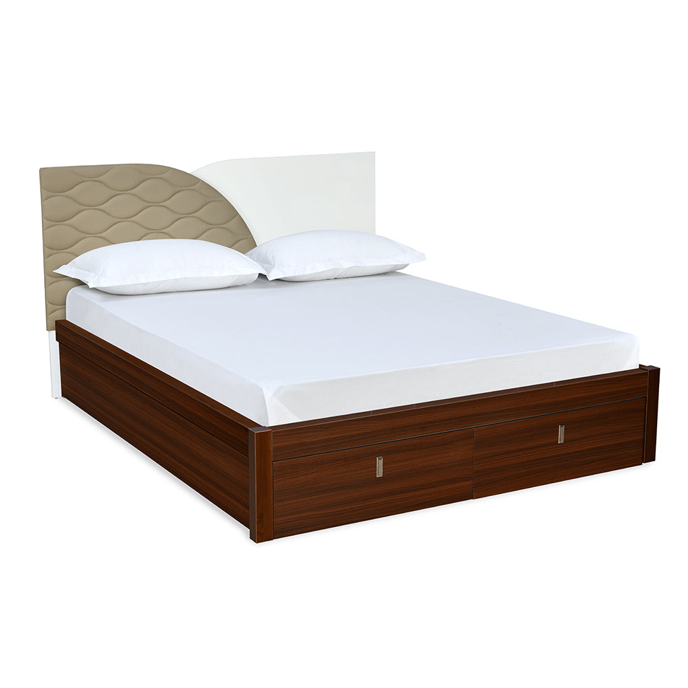 Nilkamal Plush Premier Bed With Full Hydraulic Storage (Walnut)