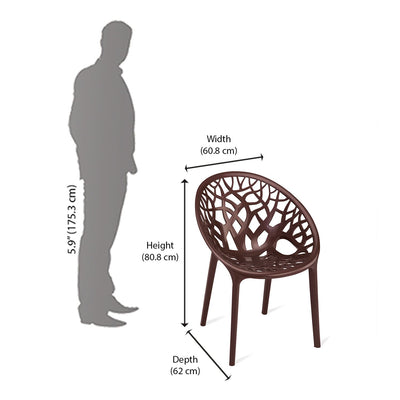 Nilkamal PP Crystal Chair (Brown)