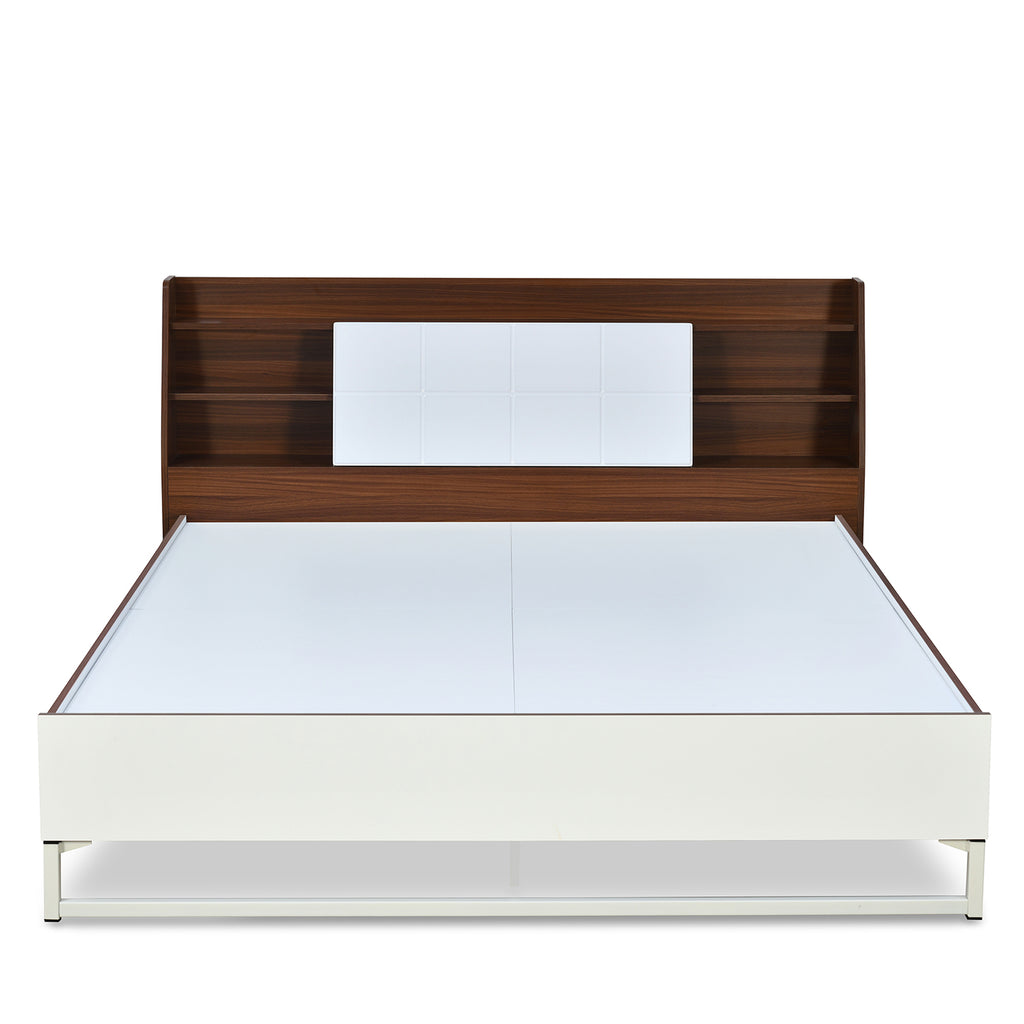 Nilkamal Ornate Meta Bed  (White)