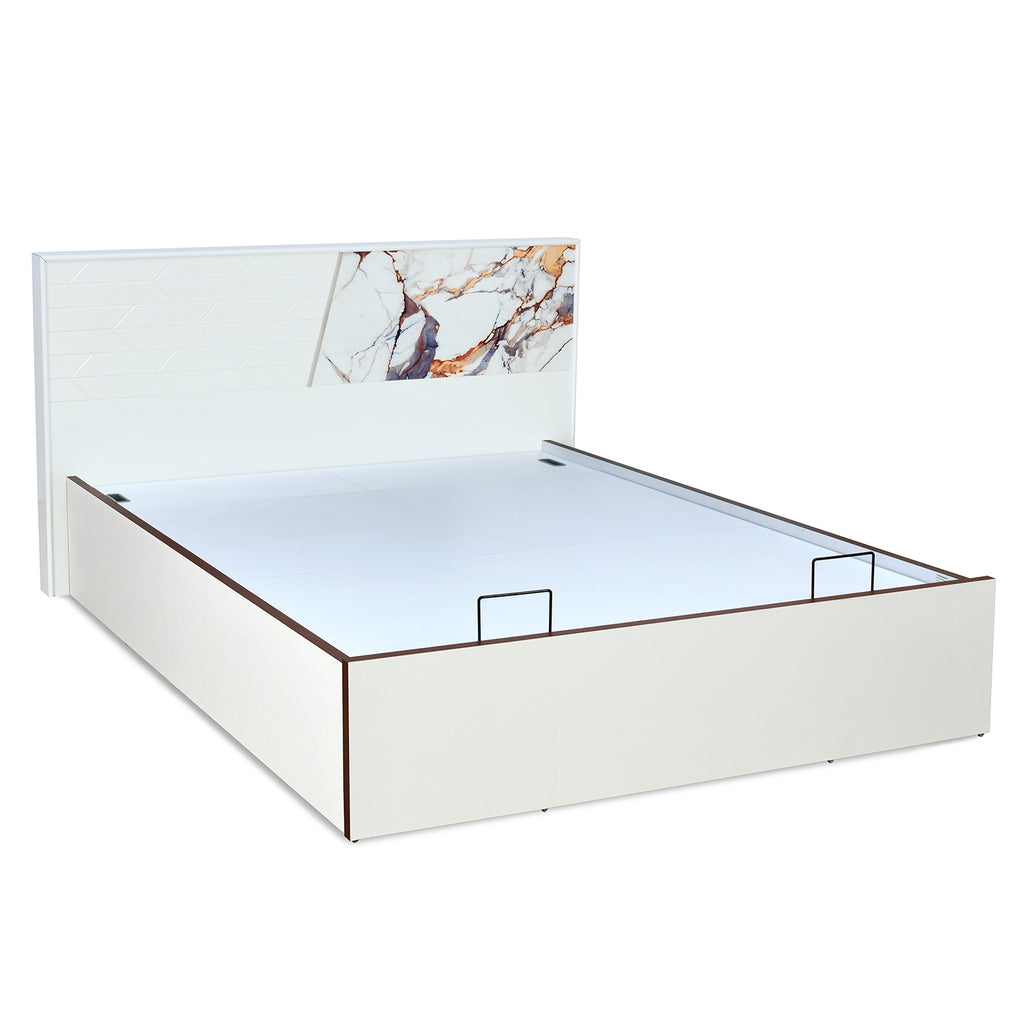 Nilkamal Galaxy Prime Bed With Semi Hydraulic Storage (White)