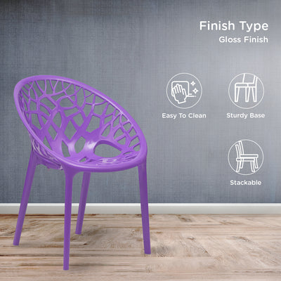 Nilkamal Crystal Polypropylene Armless Chair (Voilet)