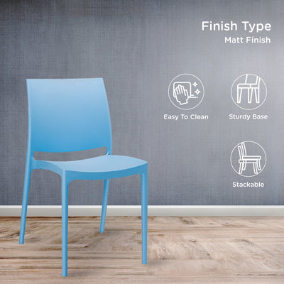 Nilkamal Novella 08 Plastic Armless Chair (Blue)