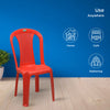 Nilkamal CHR4002 Plastic Armless Chair (Bright Red)