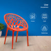Nilkamal Crystal Polypropylene Premium Chair (Bright Red)