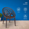 Nilkamal Crystal Polypropylene Armless Chair (Weather Brown)