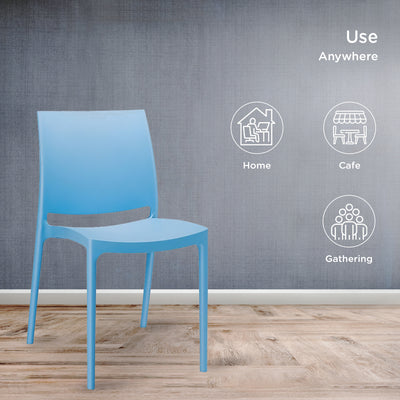 Nilkamal Novella 08 Plastic Armless Chair (Blue)