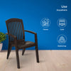Nilkamal Heritage Plastic Arm Chair (Weather Brown)