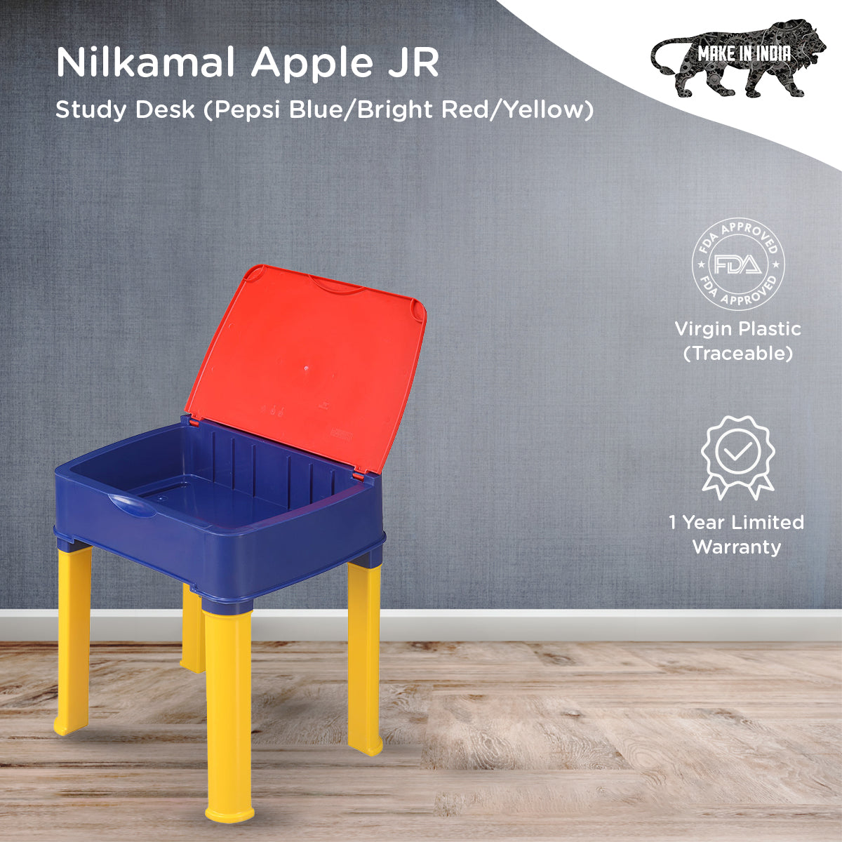 Nilkamal Apple JR Study Desk (Pepsi Blue / Bright Red / Yellow)