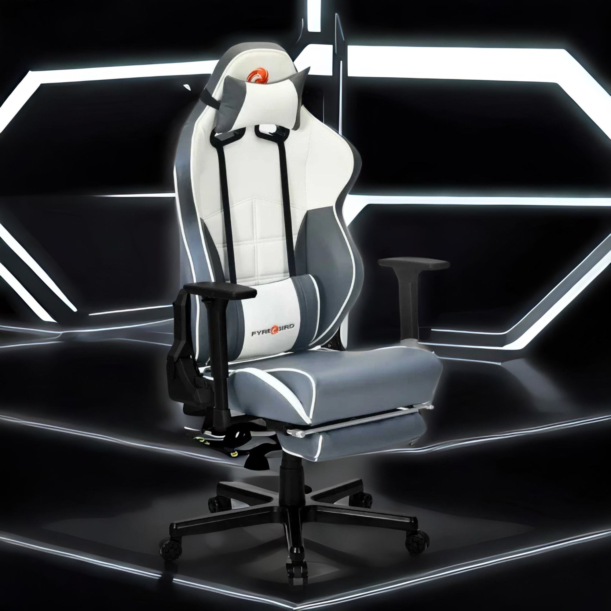 Nilkamal Fyrebird Greta Gaming Chair (Grey / White)